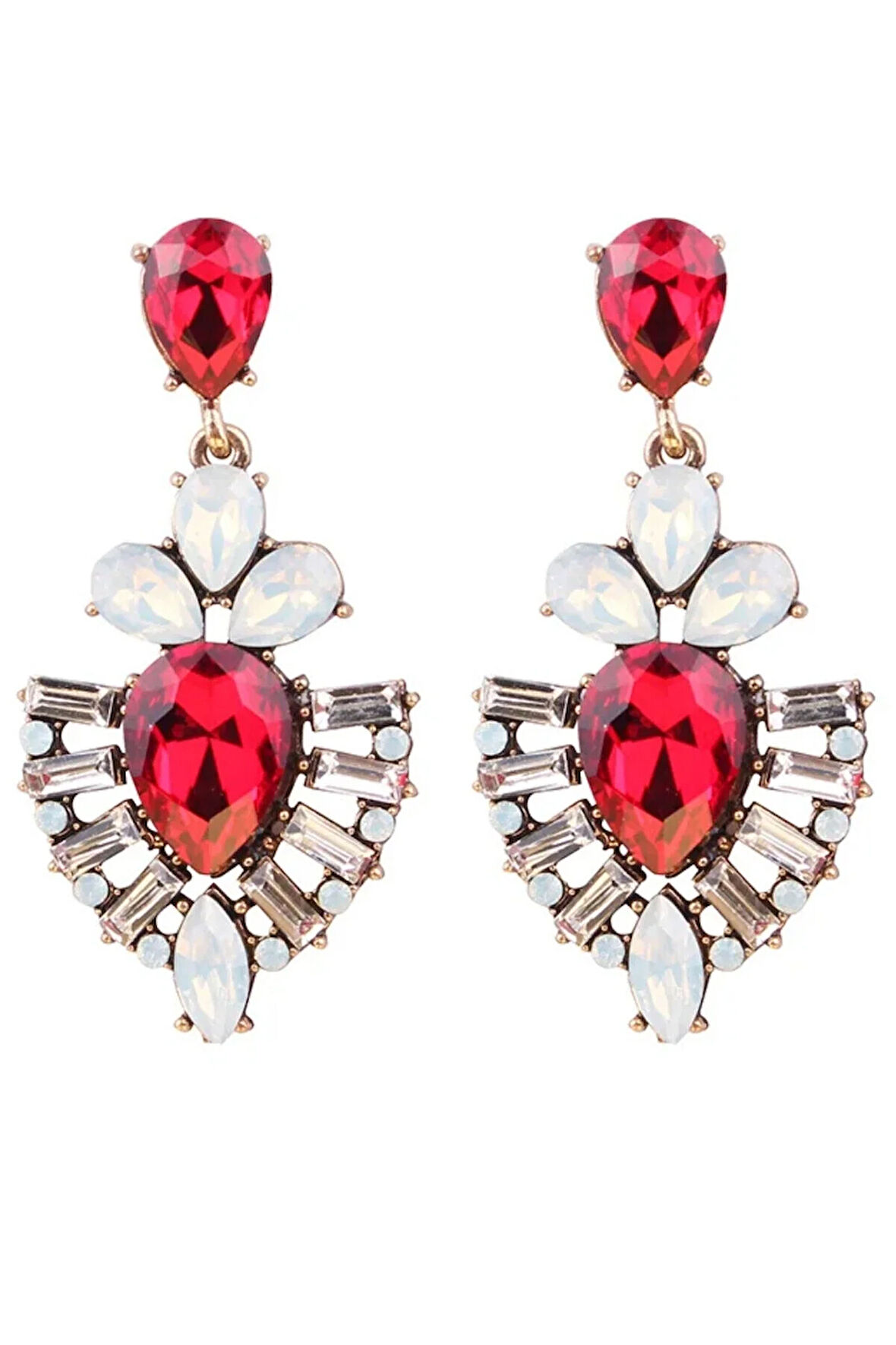 Kırmızı Beyaz Küpe