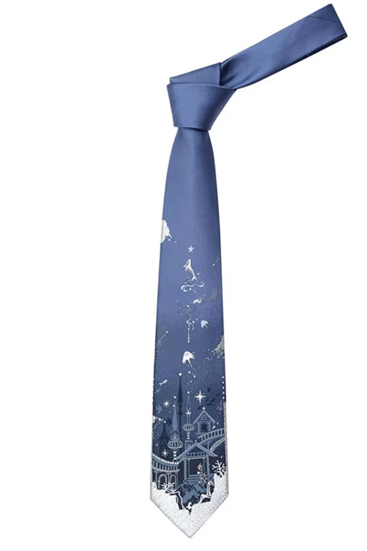 Waves And Pebbles Simli Lacivert Kadın Kravat