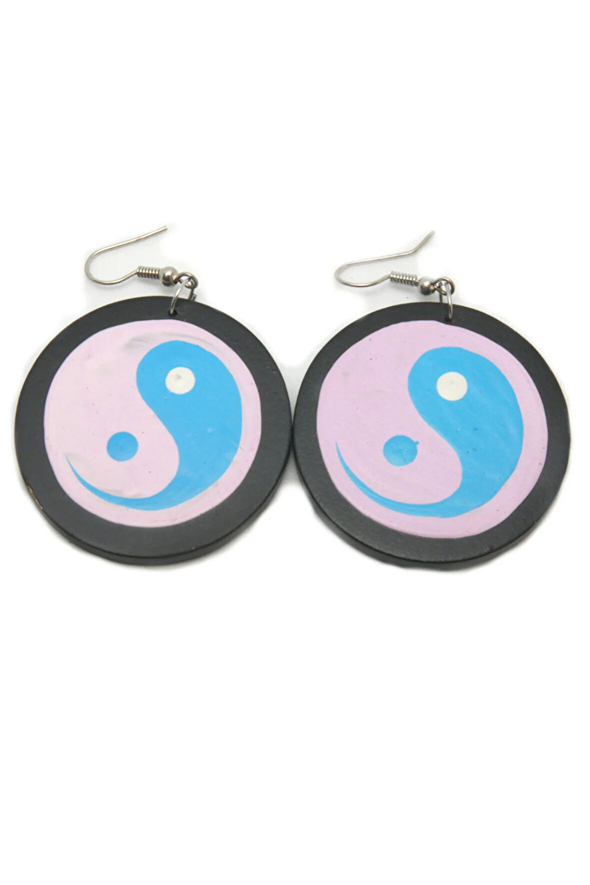 Ahşap Ying Yang Küpe