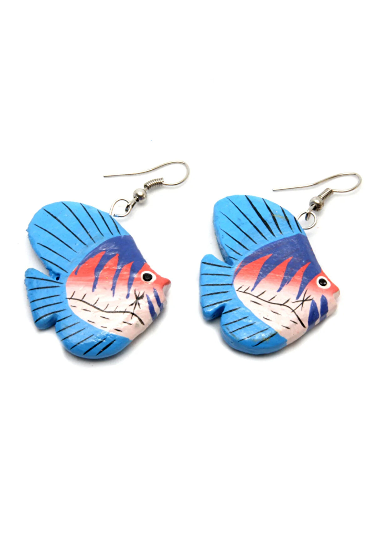 Ahşap Tropikal Balık Küpe