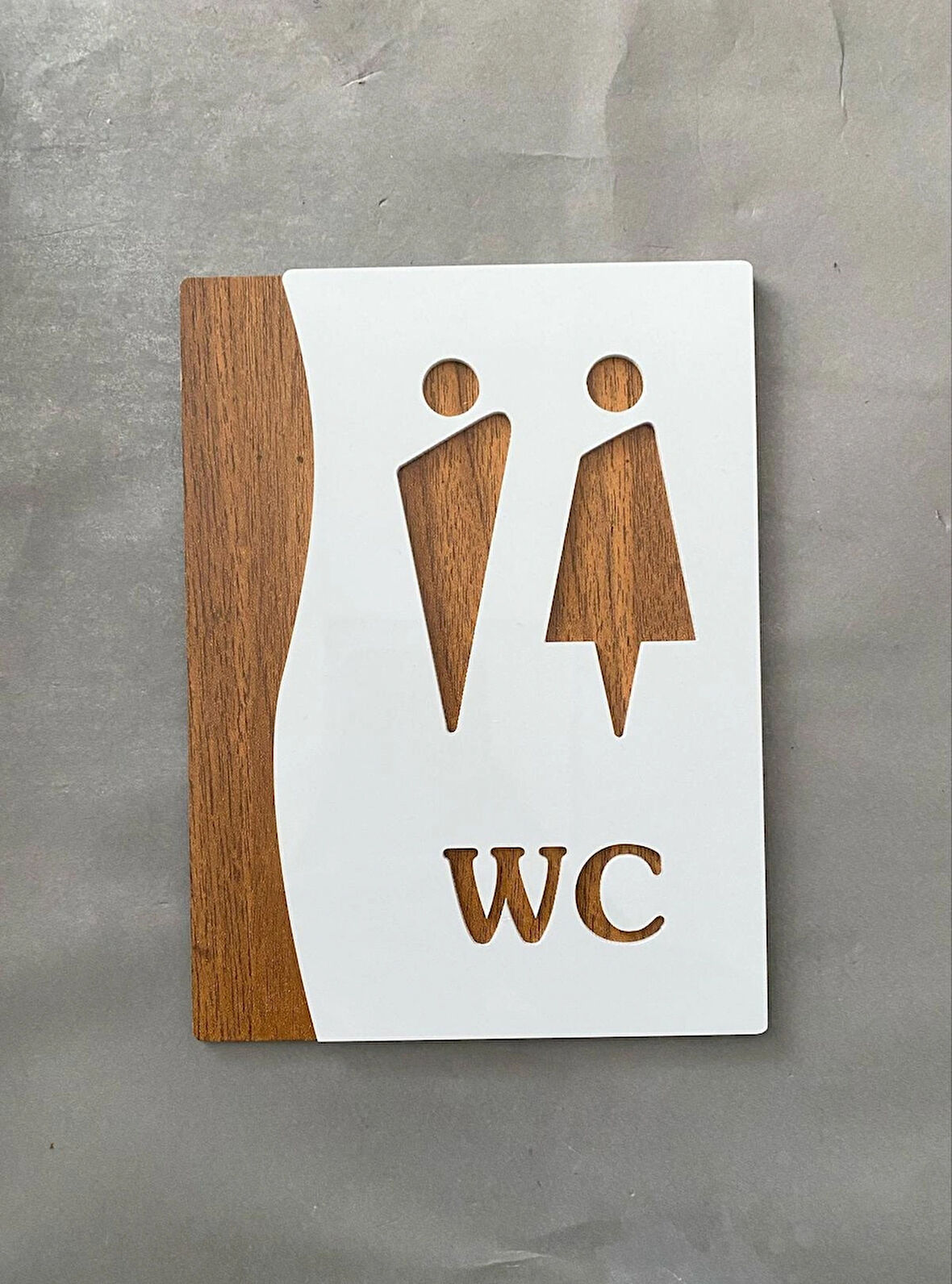 White Pearl Mdf Serisi WC Yönlendirme Levhası