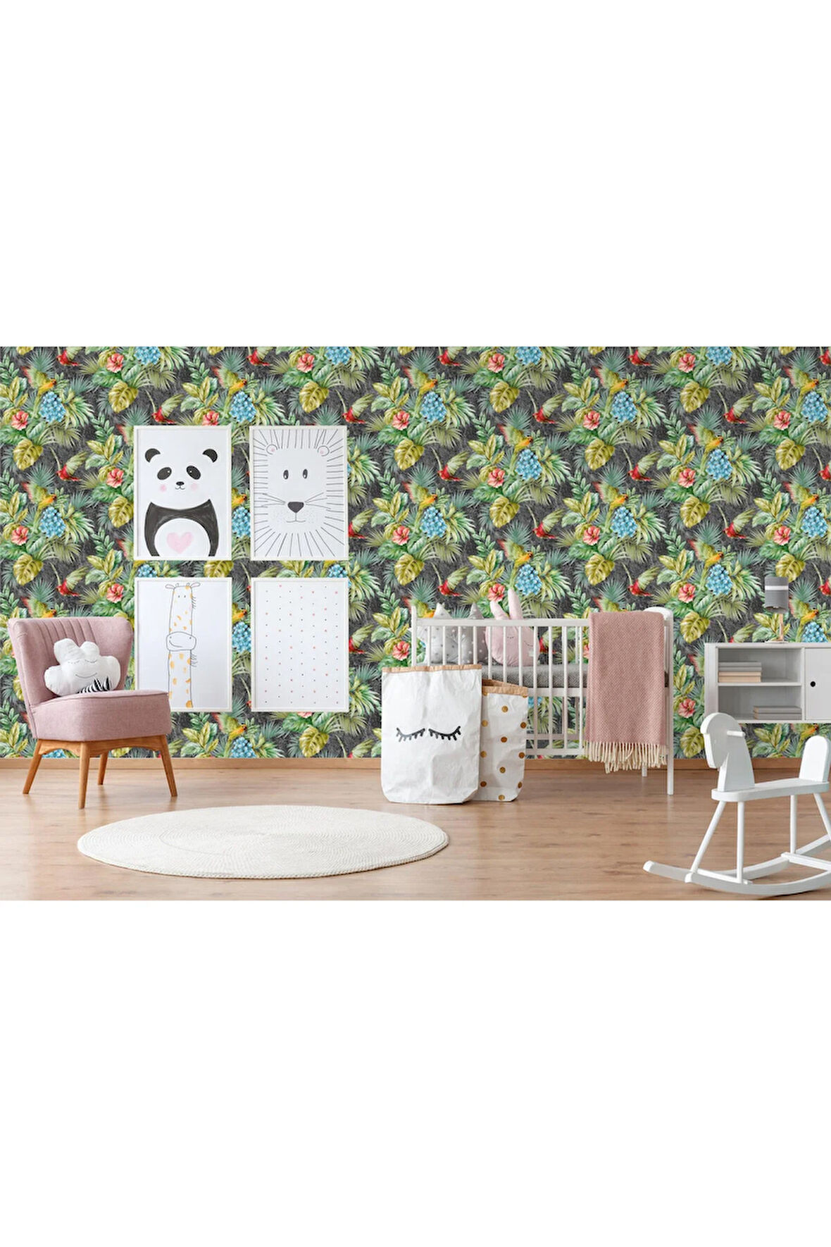 Papağan ve Tropikal Bitkili Trend Duvar Kağıdı- 9905-4 | Ce, Iso 9001, Iso 10002, Iso 14001