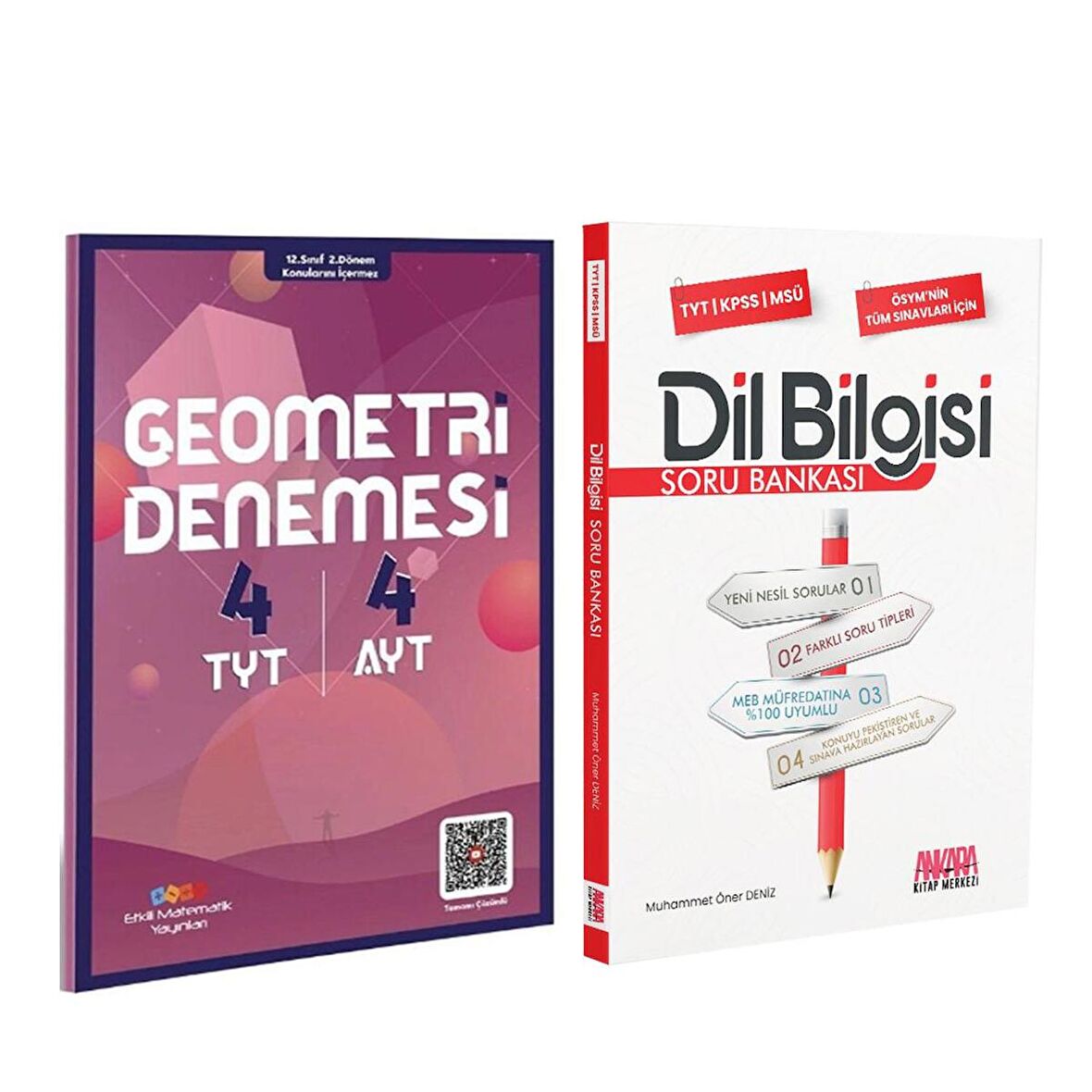 Etkili Matematik TYT AYT Geometri Özel Baskı Deneme ve AKM Dil Bilgisi Soru Bankası Seti 2 Kitap