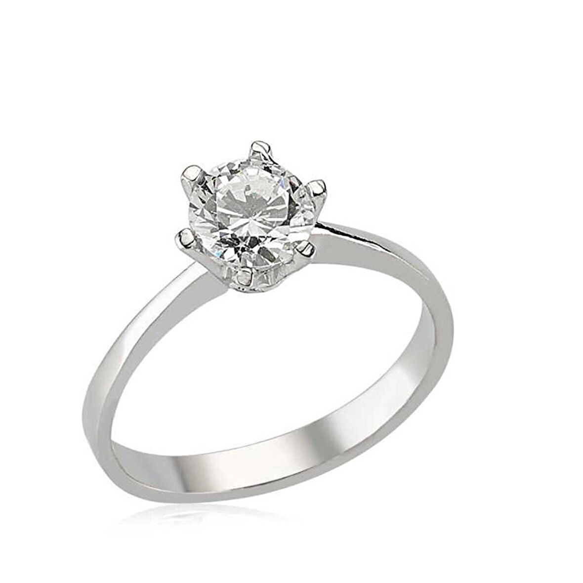 Gümüş Tek Taş Kadın Yüzük