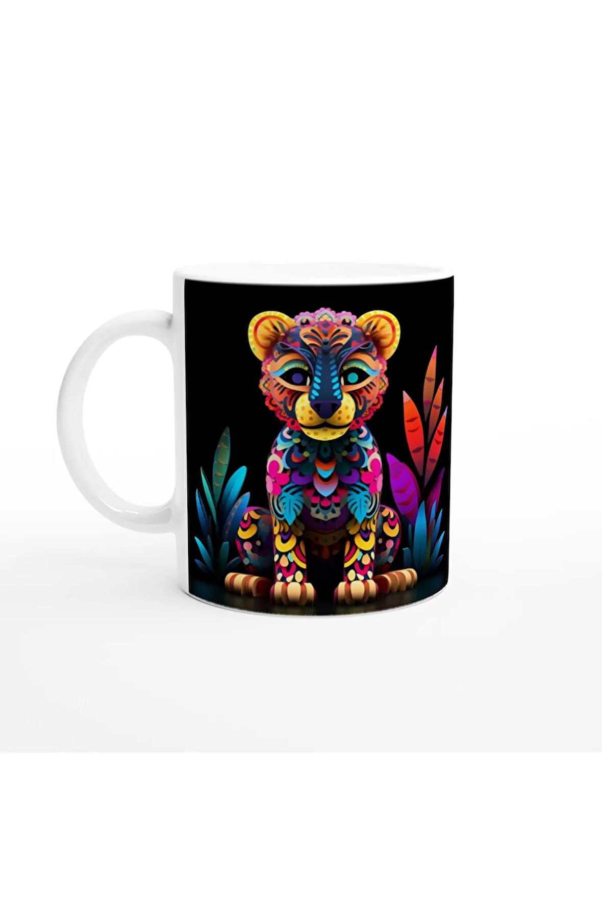 Renkli Leopar Yavrusu Kupa Bardak