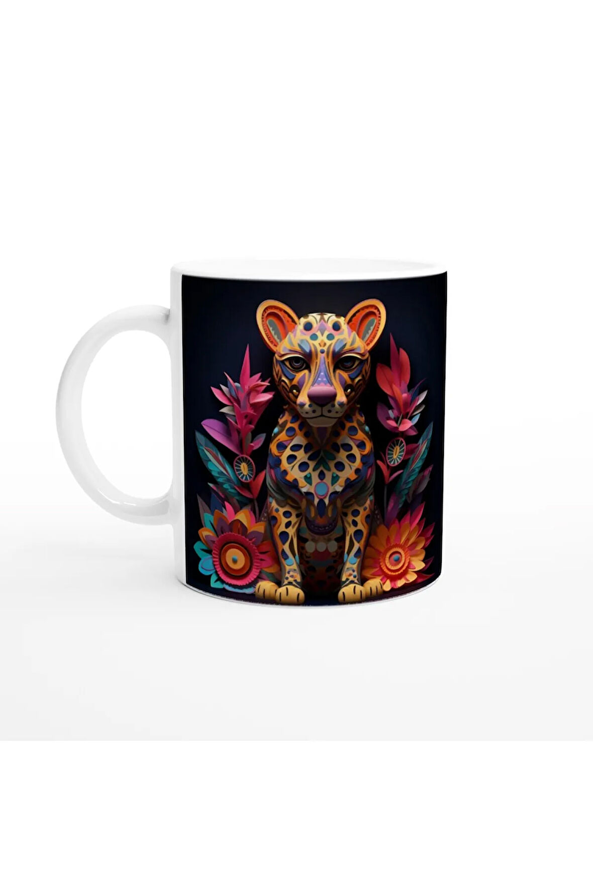 Tropik Vahşi Renkli Leopar Kupa Bardak