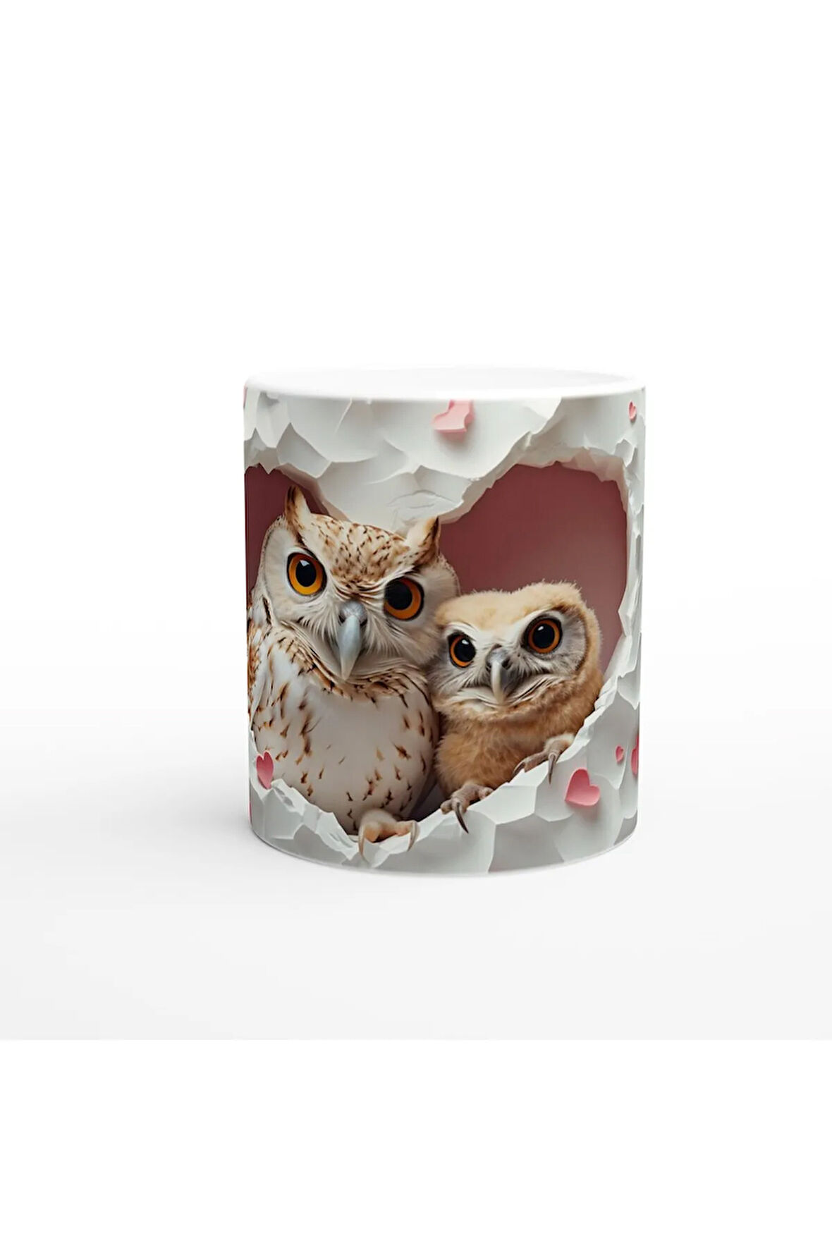 Kalpli Duvardan Bakan Baykuş Temalı Baskılı Kupa Bardak