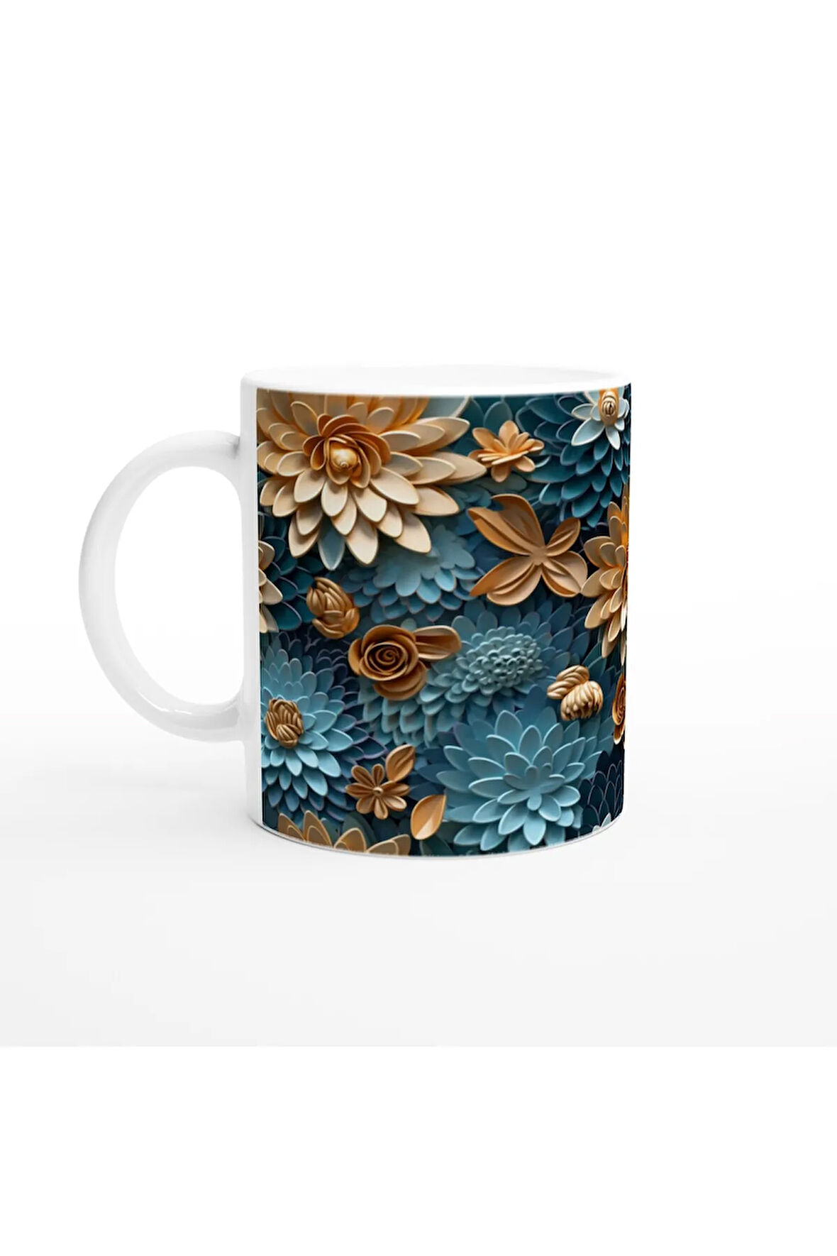 Altın ve Mavi Zarafet Kupa Bardak