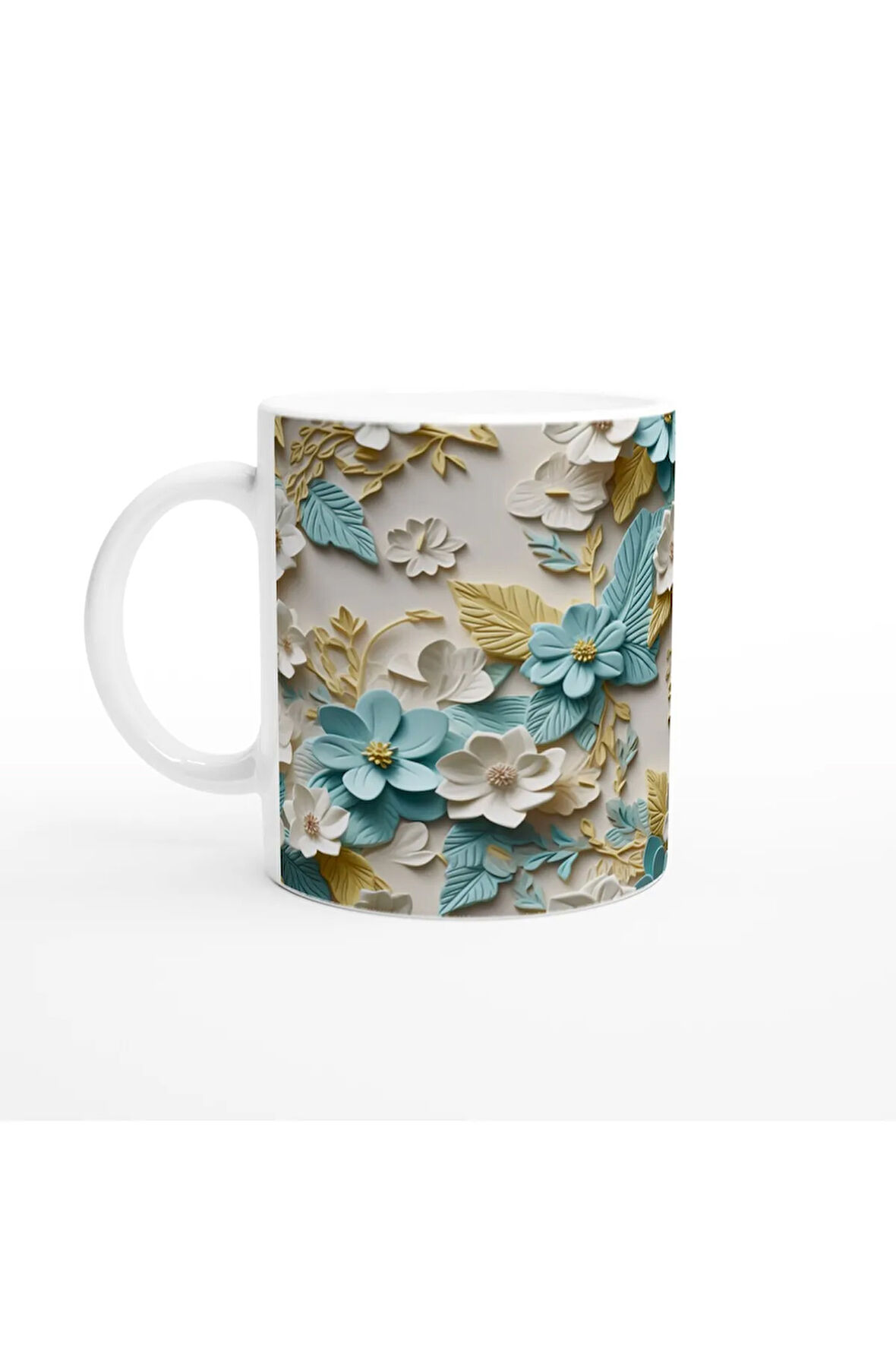 Mavi Yaprak Bahçesi Kupa Bardak