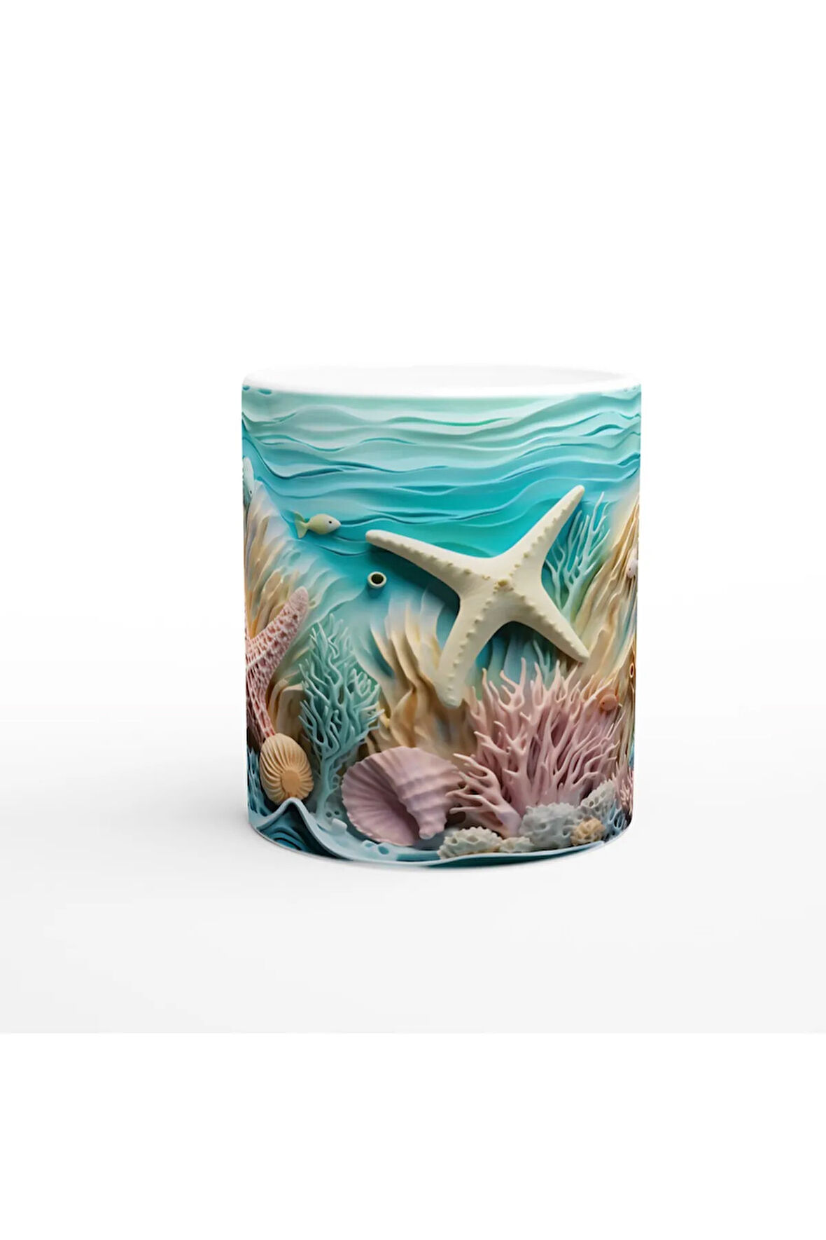 Deniz Yıldızları ve Kabukların Dansı Kupa Bardak