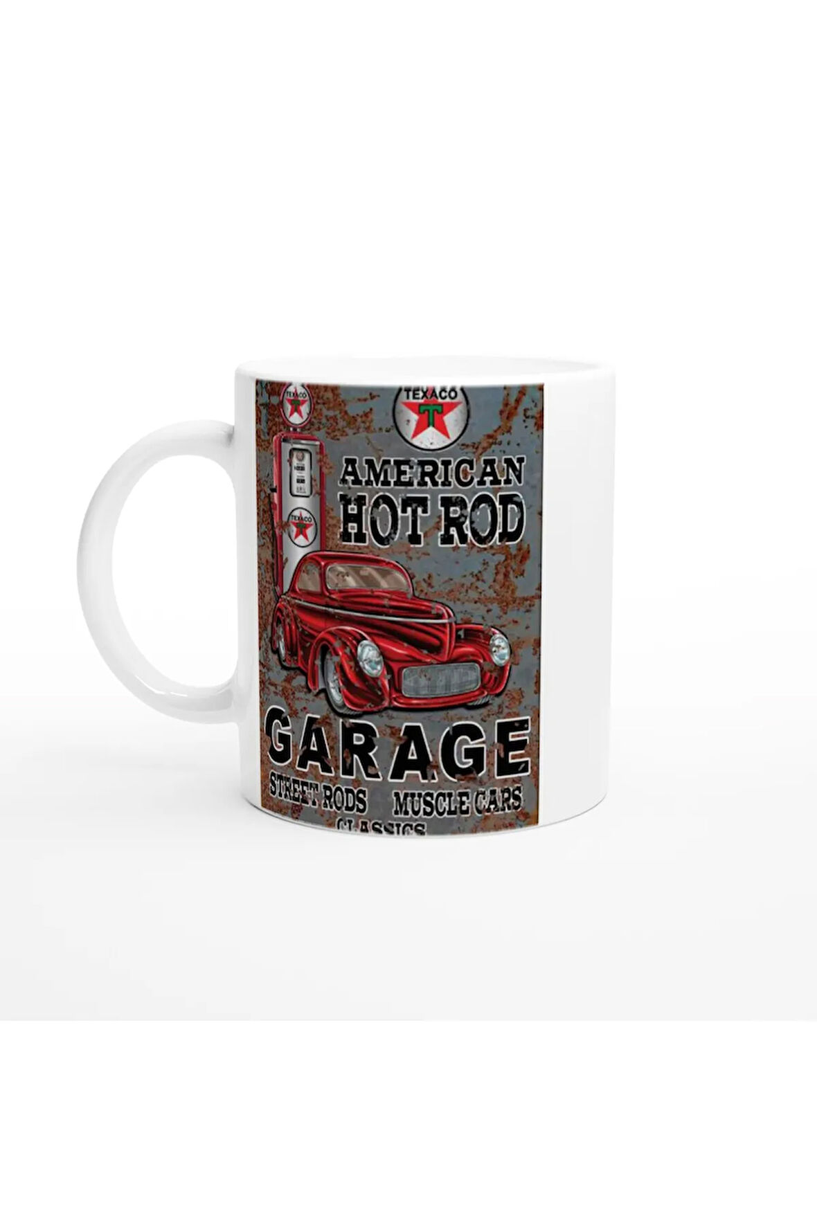 American Hot Rod Texaco Temalı Kupa Bardak