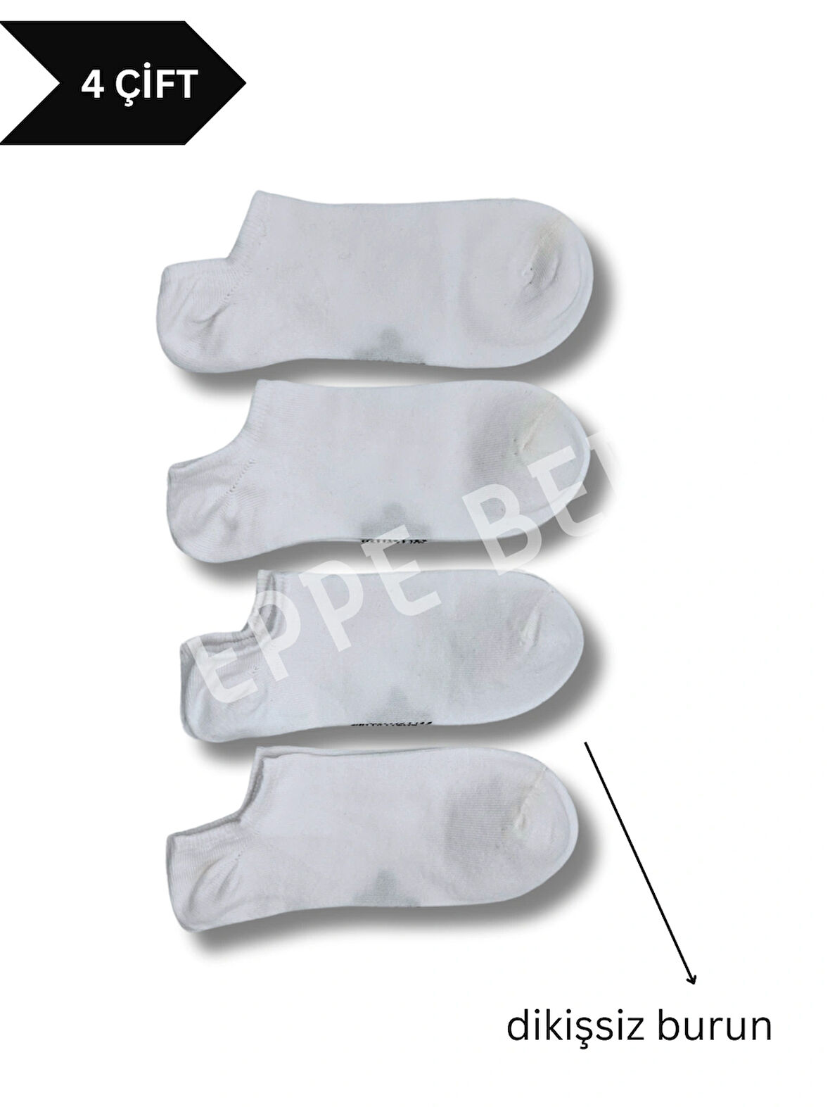 4 Çift UNISEX Dikişsiz Soft Coton Sneaker Çorap
