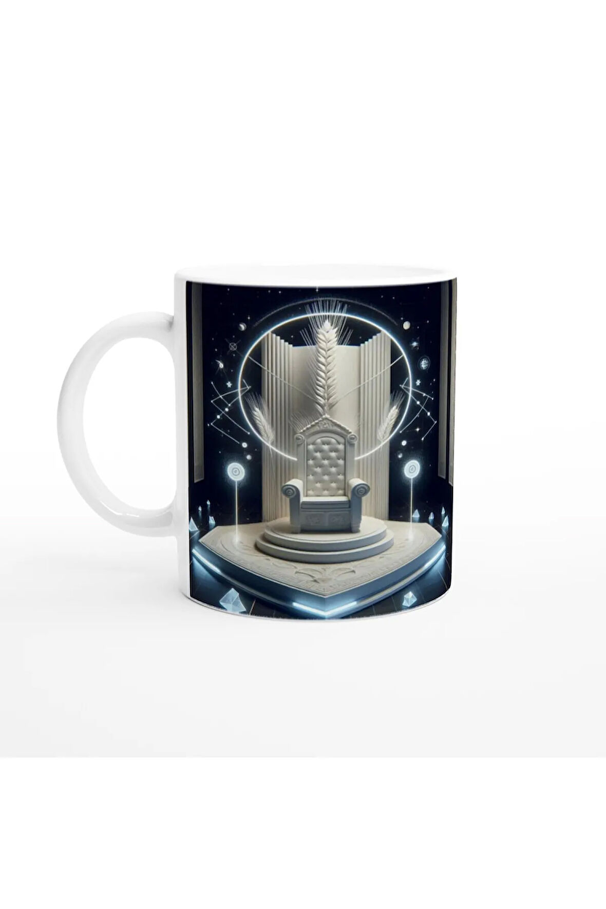 Başak Burcu Baskılı Kahve Kupası - Galaktik Taht Odası Temalı Vs4