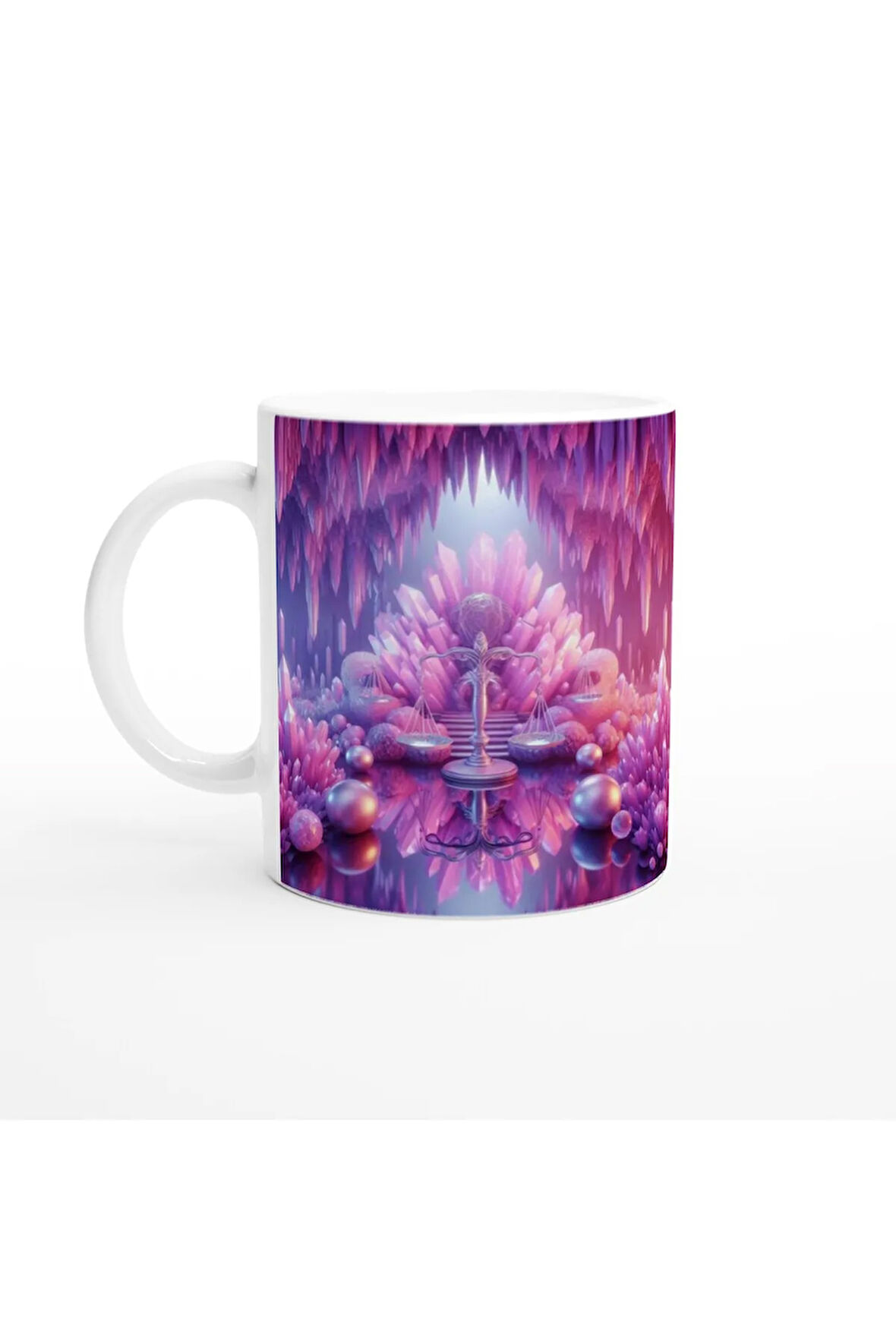 Terazi Burcu Baskılı Kahve Kupası - Büyülü Kristal Mağarası Temalı Vs3