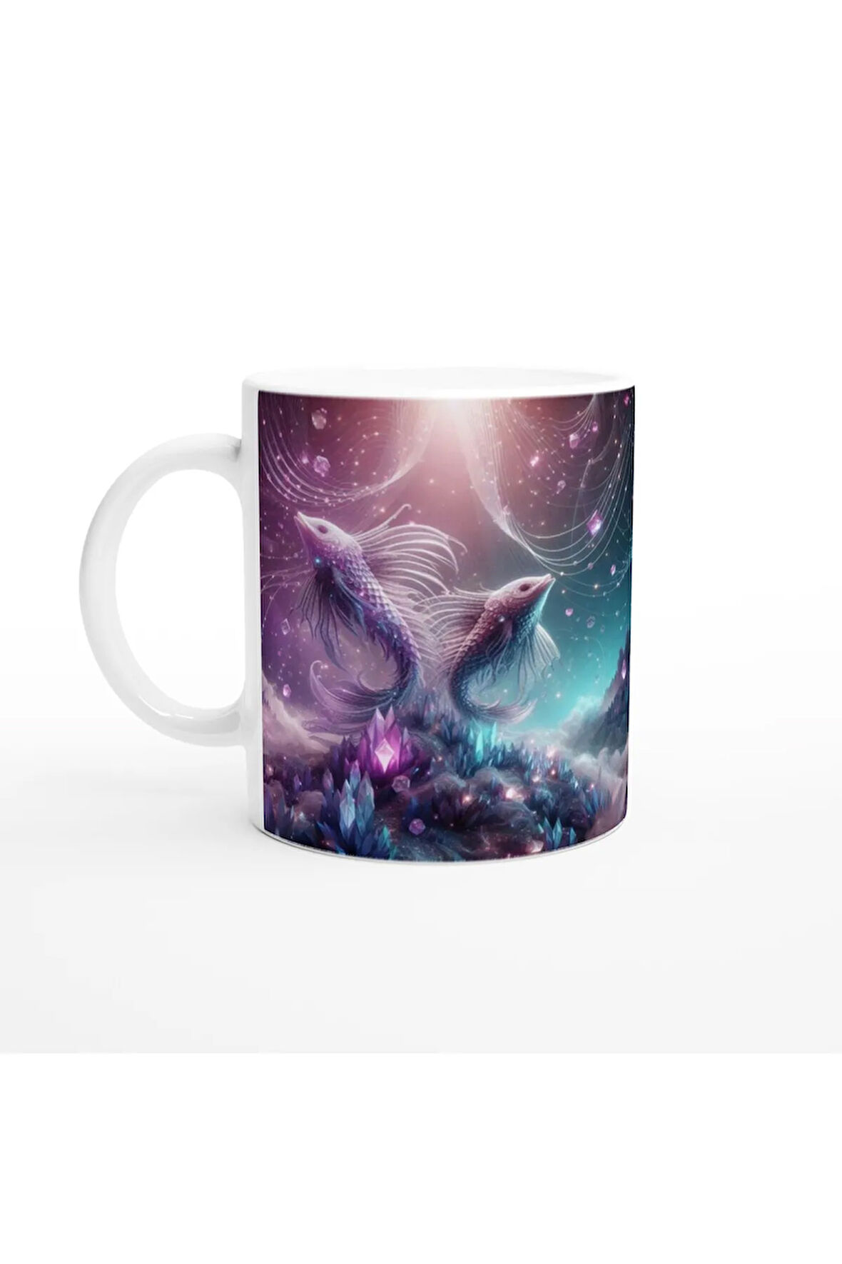 Balık Burcu Baskılı Kahve Kupası - Büyülü Kristal Mağarası Temalı Vs2