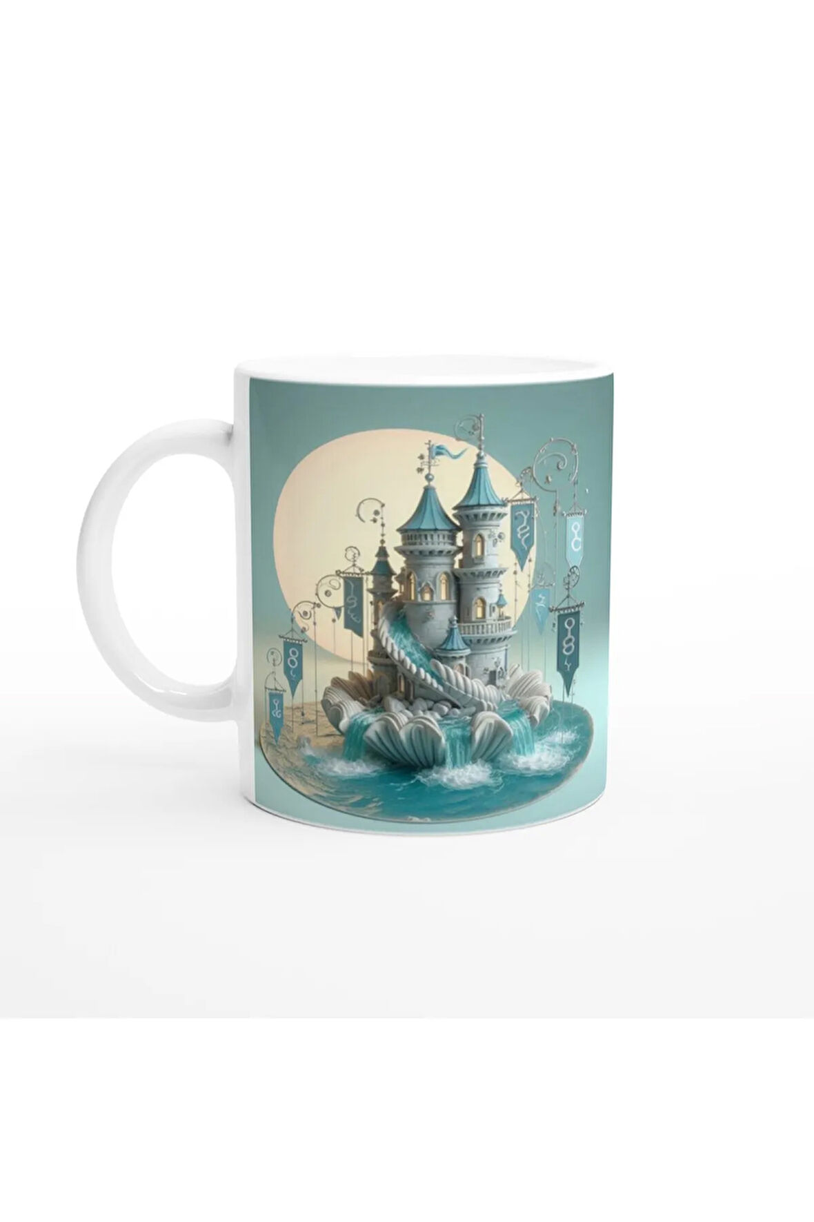 Yengeç Burcu Baskılı Kahve Kupası - Burçlar Krallığı Şatosu Vs3