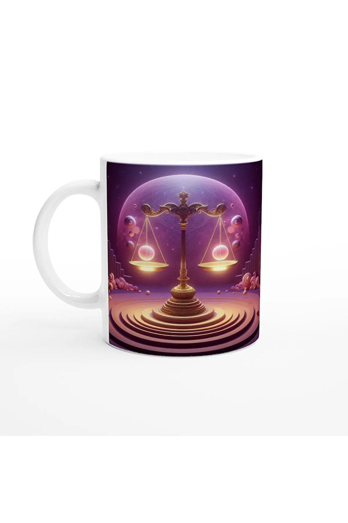 Terazi Burcu Baskılı Kahve Kupası - Burçlar Krallığı Şatosu Vs4