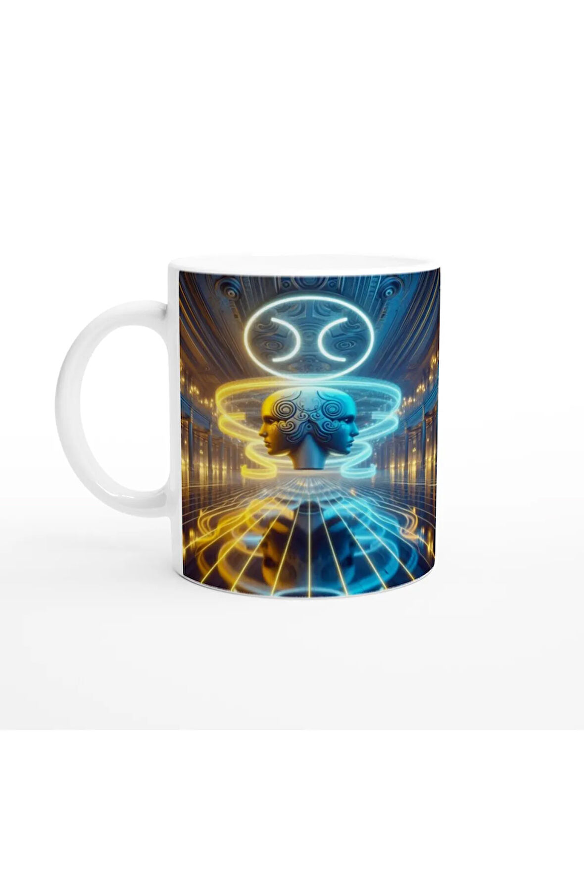 İkizler Burcu Baskılı Kahve Kupası - Zodyak Maskeli Balo Vs3