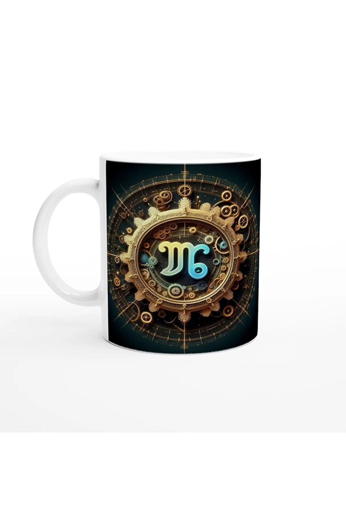 Başak Burcu Baskılı Kahve Kupası - Zamanın Çarkları Astroloji Mekanizması Vs1