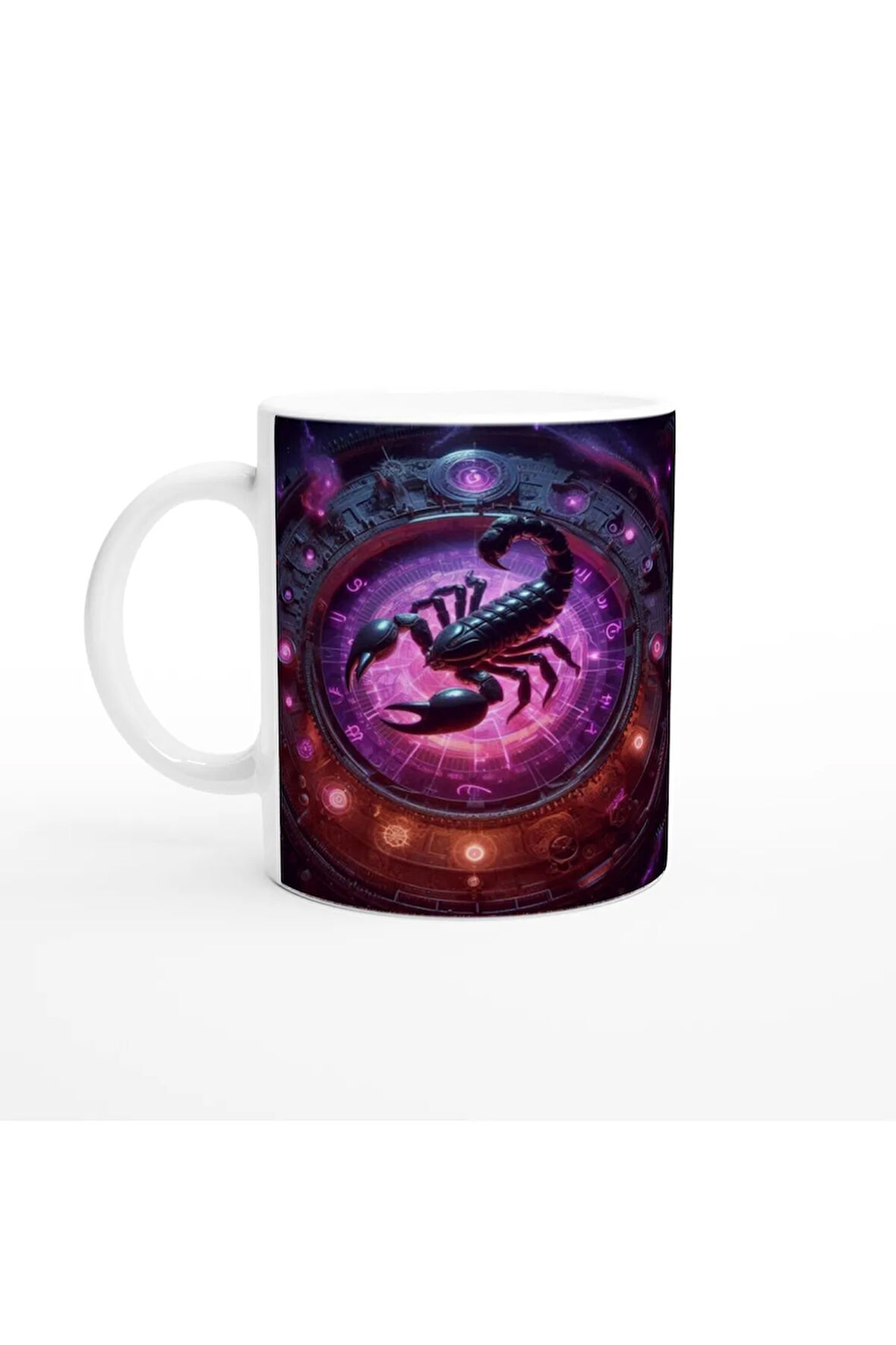 Akrep Burcu Baskılı Kahve Kupası - Zamanın Çarkları Astroloji Mekanizması Vs1