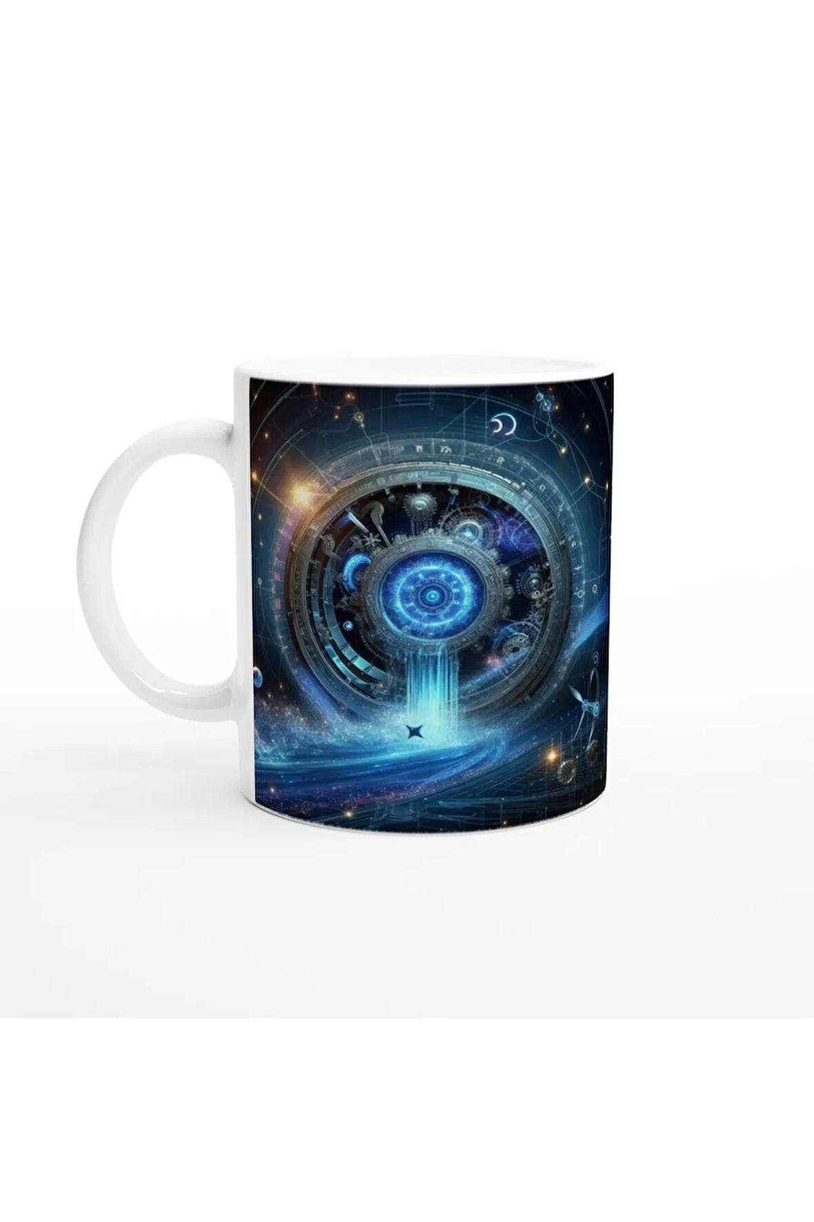 Kova Burcu Baskılı Kahve Kupası - Zamanın Çarkları Astroloji Mekanizması Vs3