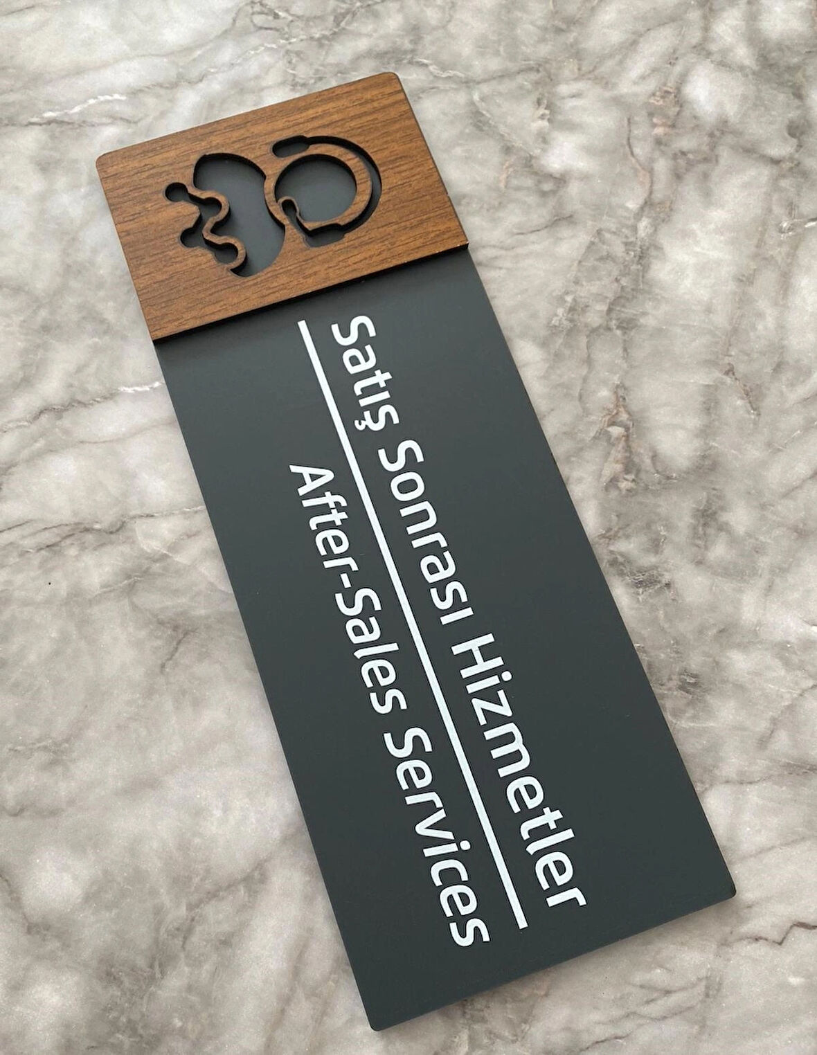 Wooden Serisi Satış Sonrası Hizmetler Kapı Isimliği Yönlendirme Levhası