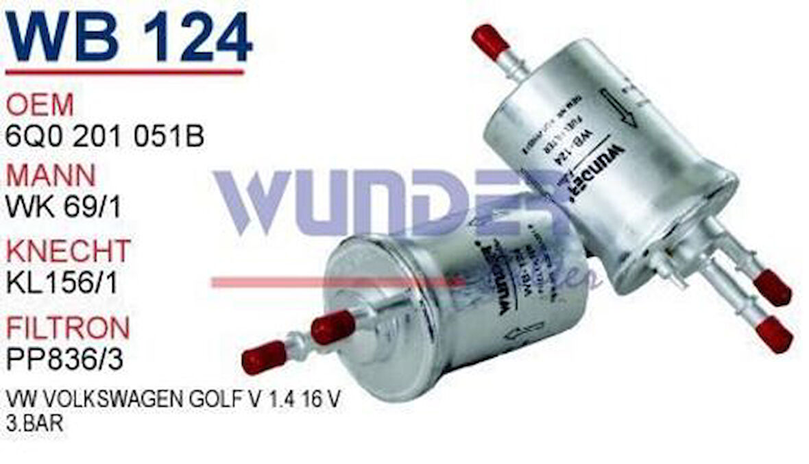 Wunder WB124 Benzin Filtresi Polo 1.2 1.4 3Bar Wk691 MRMOEM-1080915