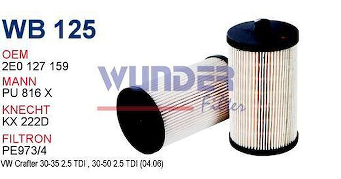 Wunder WB125 Mazot Filtresi Crafter Pu816X Fn0035 MRMOEM-1080917