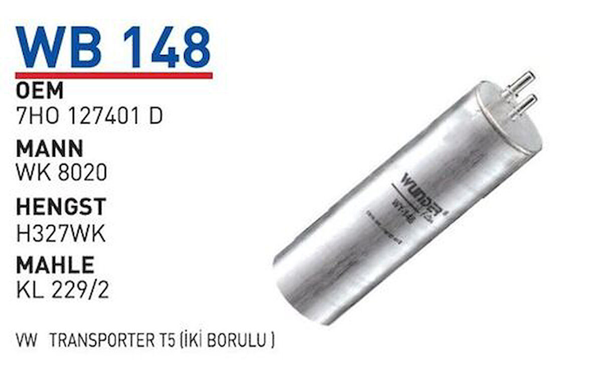 Wunder WB148 Mazot Filtresi Transporter T5 03-09 2.5 TDI Wk8020 Fn0044 MRMOEM-1081100