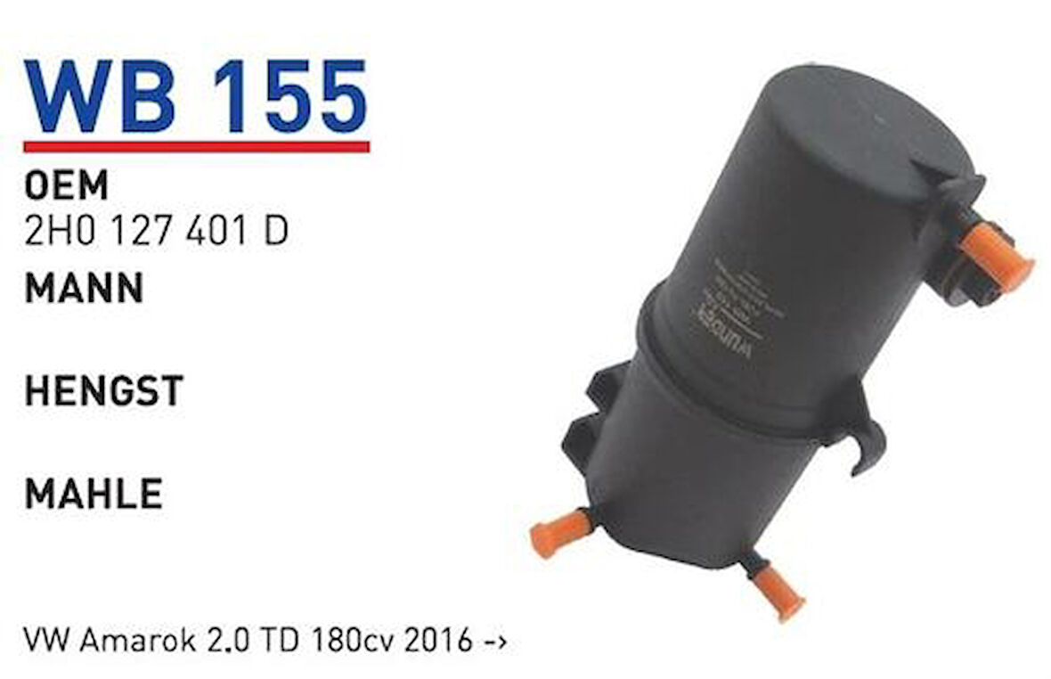Wunder WB155 Mazot Filtresi Volkswagen Amarok 2.0 TD 180Cv 2016-Fn2312 MRMOEM-1081120