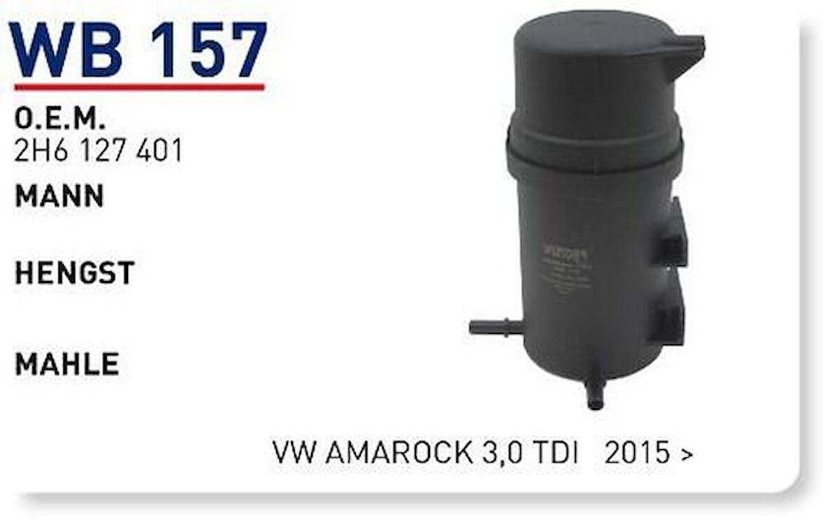 Wunder WB157 Mazot Filtresi Volkswagen Amarock 3.0 TDI 2015- MRMOEM-1081124