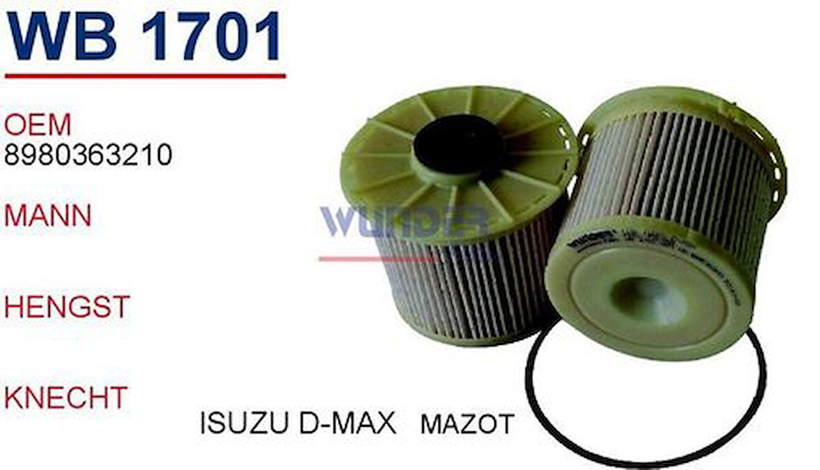 Wunder WB1701 Yakıt Filtresi Isuzu D-Max 8980363210 Kx505D MRMOEM-1081132