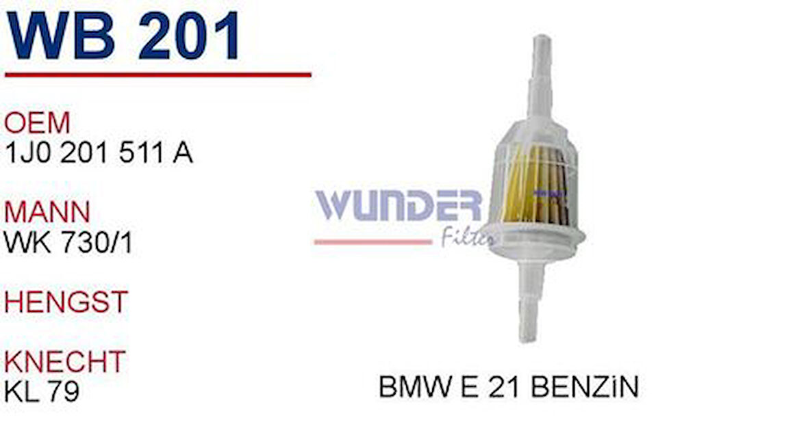 Wunder WB201 Benzin Filtresi Volkswagen Renault Wk730 1 Fn2047 MRMOEM-1081148