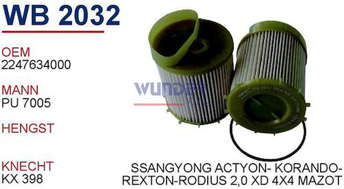 Wunder WB2032 Yakıt Filtresi Ssangyong Fn2232 MRMOEM-1081199