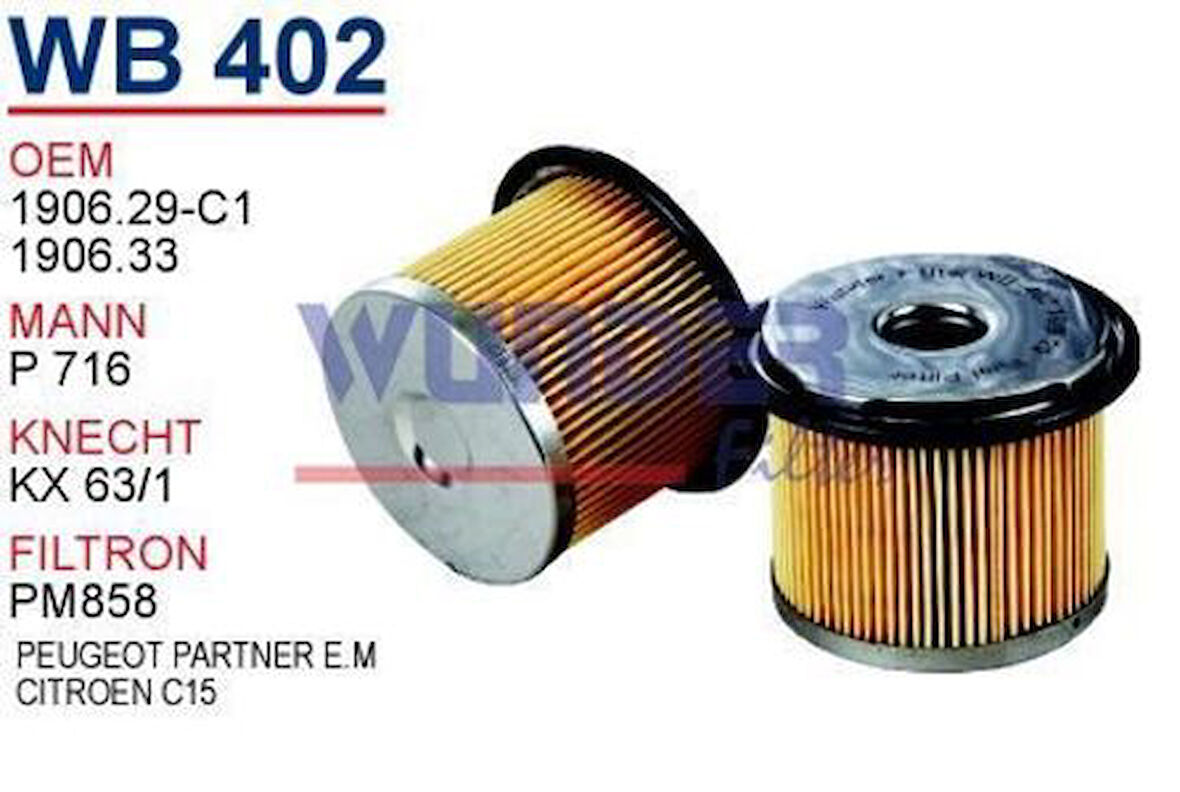 Wunder WB402 Yakıt Filtresi Citroen C15 P716 MRMOEM-1081378
