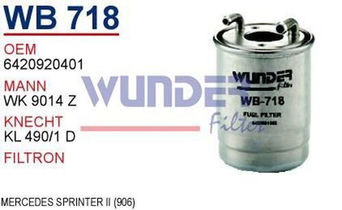 Wunder WB718 Mazot Filtresi Sprinter 210CDI 313 CDI 316 CDI 09-Wk9014Z MRMOEM-1081736
