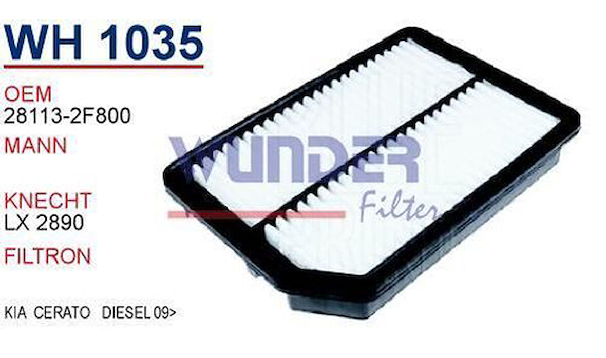 Wunder WH1035 Hava Filtresi Cerato Dizel 09-Fn3217 MRMOEM-1081999