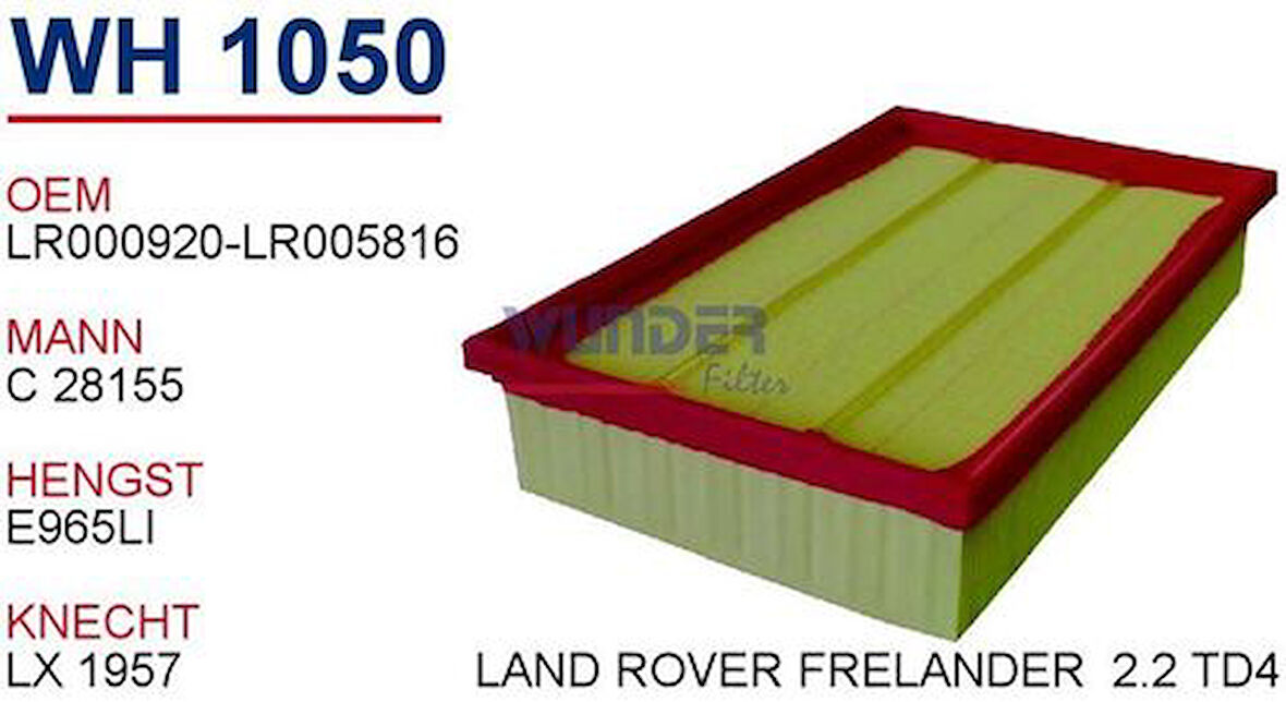 Wunder WH1050 Hava Filtresi Freelander II 06-2.2Td4 C28155 Fn6203 MRMOEM-1082026