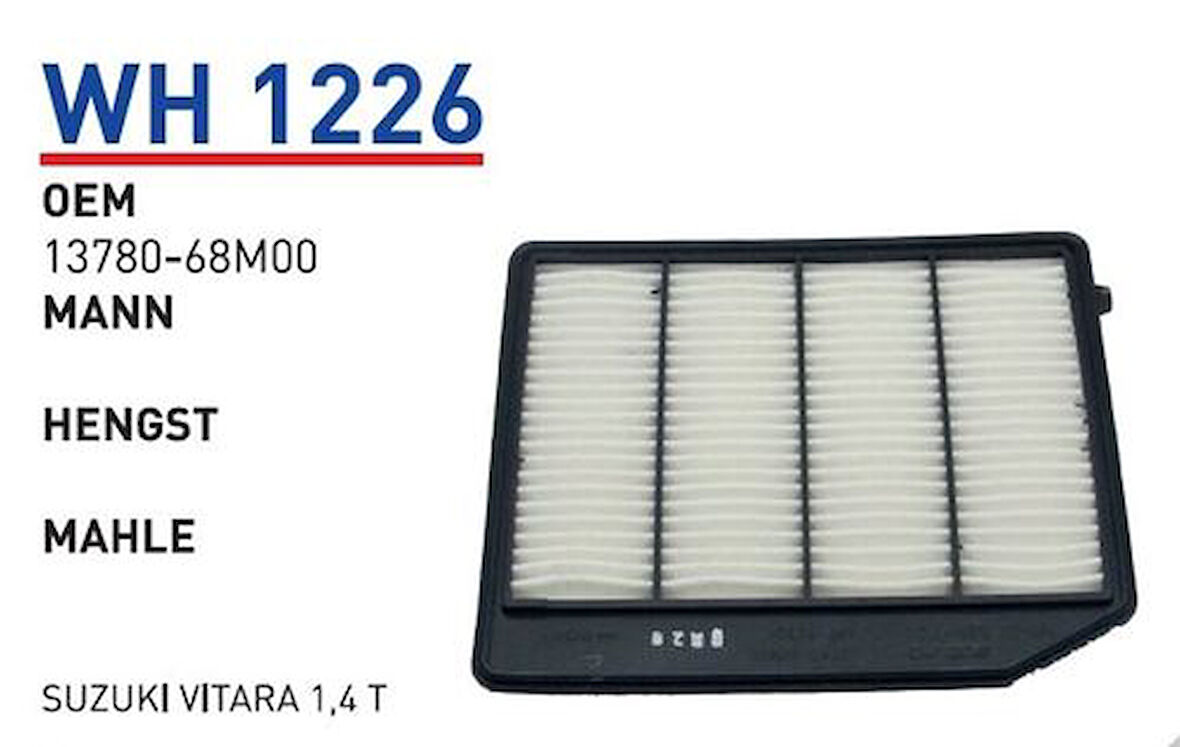 Wunder WH1226 Hava Filtresi Suzuki Vitara 1.4 13780-68M00 Fn20138 MRMOEM-1082120