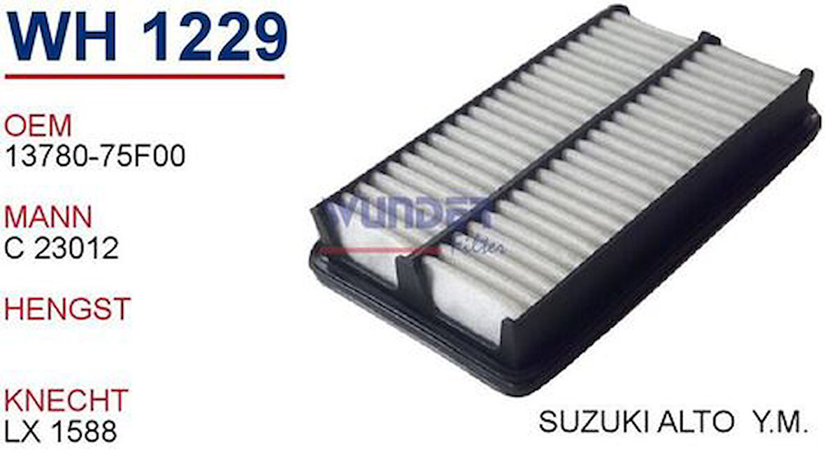 Wunder WH1229 Hava Filtresi Alto 05-1.1 63Hp C23012 LX1588 Fn5415 MRMOEM-1082126