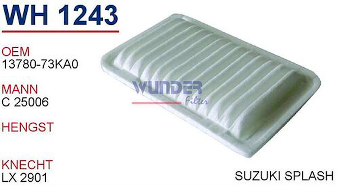 Wunder WH1243 Hava Filtresi Suzuki Splash MRMOEM-1082251