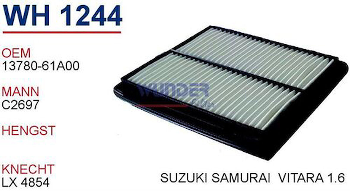 Wunder WH1244 Hava Filtresi Suzuki Vitara 1.6-1.6 I Cabrio 81-95 MRMOEM-1082265