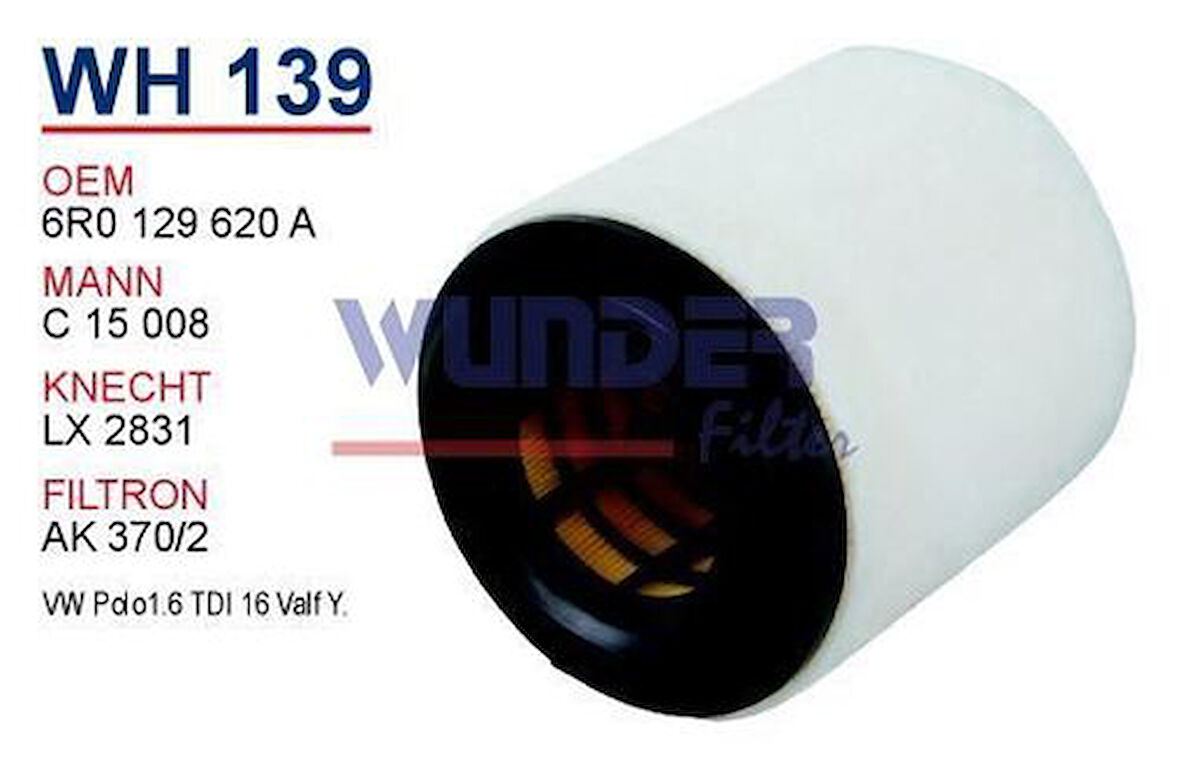 Wunder WH139 Hava Filtresi Polo 09-Passat A1 A3 Ibiza V Fabia 1.2 TSI 1.4 TSI 1.6 TDCI 1.2 TDI 1.4 GTI MRMOEM-1082324