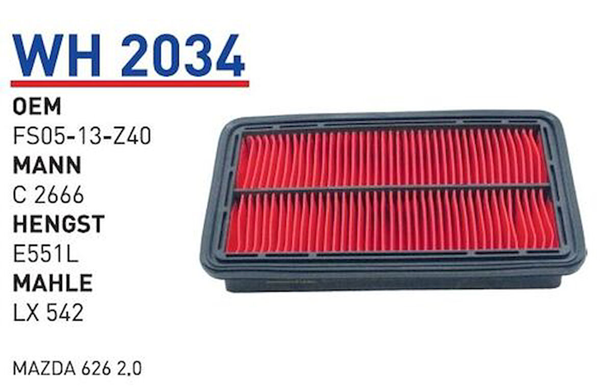 Wunder WH2034 Hava Filtresi Mazda 626 2.0 MRMOEM-1082522