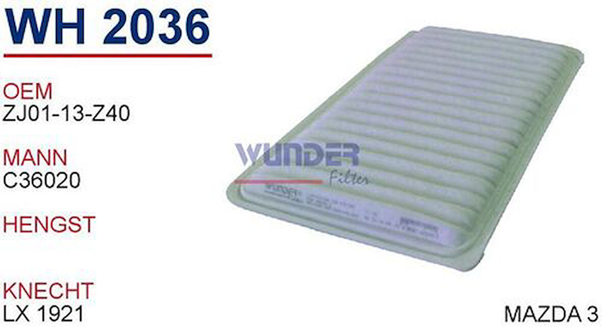 Wunder WH2036 Hava Filtresi Mazda 2 Mazda 3 Demio 07- MRMOEM-1082534