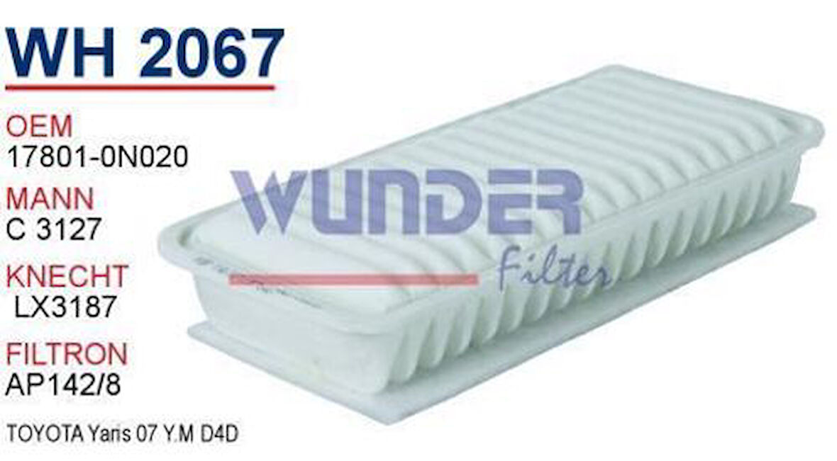 Wunder WH2067 Hava Filtresi Yaris 1.4 D4D C3127 Fn3308 MRMOEM-1082682