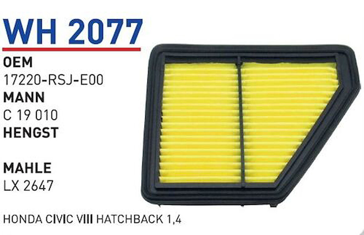 Wunder WH2077 Hava Filtresi Civic 08-1.4 MRMOEM-1082706