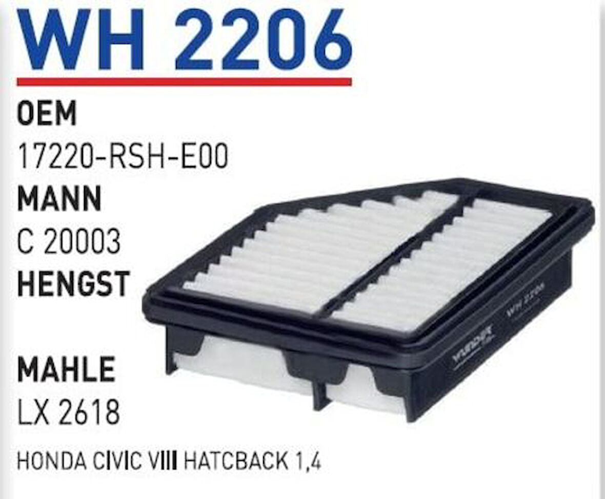 Wunder WH2206 Hava Filtresi Honda Civic VIII Hatcback 1.4 MRMOEM-1082836