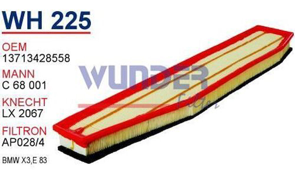 Wunder WH225 Hava Filtresi BMW X3 04-1.8D 2.0D MRMOEM-1082848