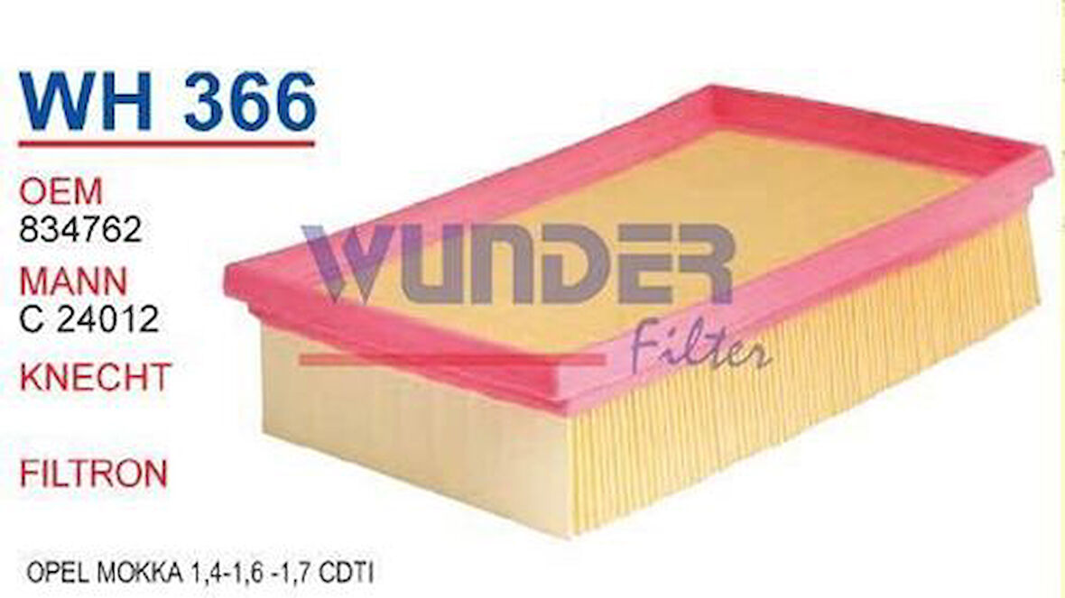 Wunder WH366 Hava Filtresi Opel Mokka 1.4-1.6-1.7 CDTI C24012 MRMOEM-1083049